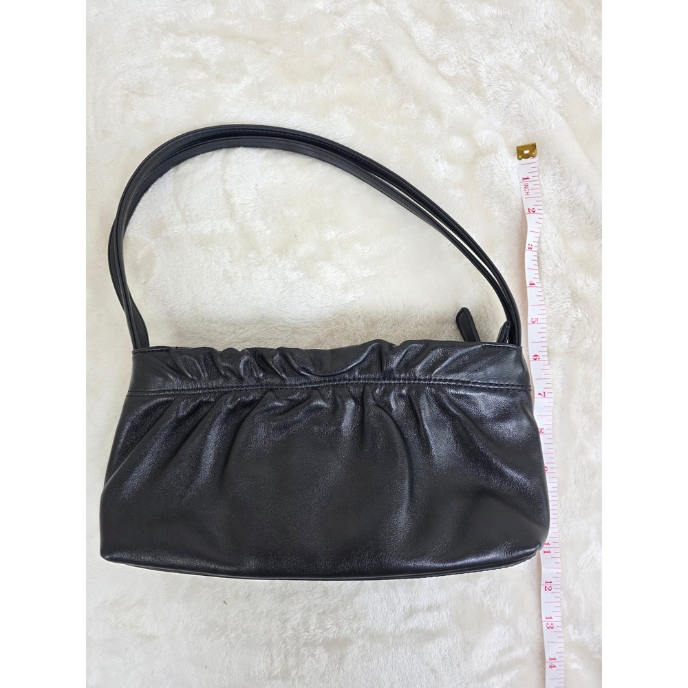 Gianni‎ Bernini Black Leather Ruched Purse